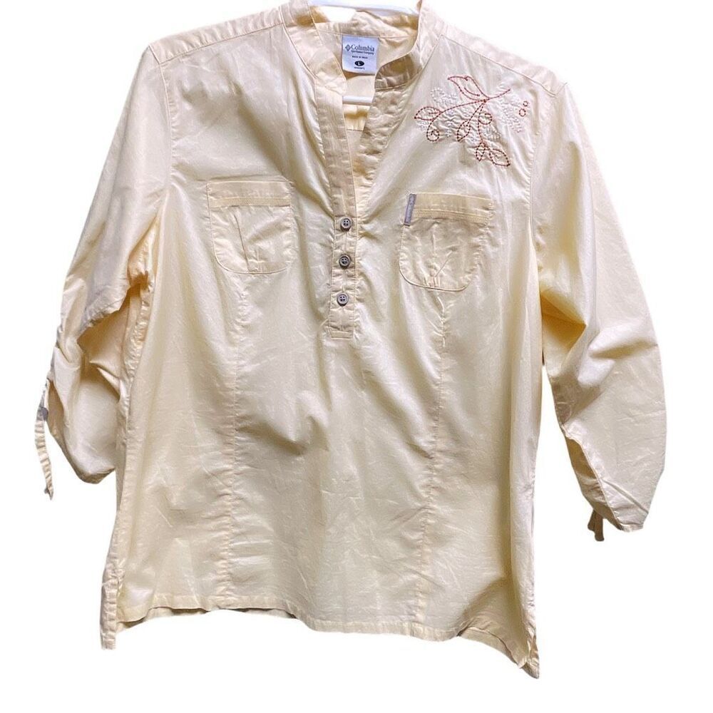 Columbia size L 100% organic cotton tunic. Embroidered.